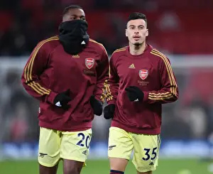 Manchester United V Arsenal 2020-21 Prints: Arsenal's Gabriel Martinelli Warms Up Ahead of Manchester United Clash - Premier League 2020-21