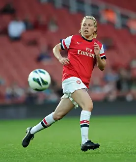 Arsenal Ladies V Liverpool LFC - 2013 Prints: Arsenal's Gilly Flaherty Faces Off Against Liverpool Ladies FC in FA WSL Action