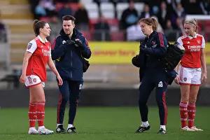 Tottenham Hotspur Women V Arsenal Women 2022-23 Prints: Arsenal's Gio Queiroz Receives Medical Attention During Tottenham vs Arsenal Women's Super League Clash