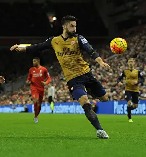 Liverpool V Arsenal 2015-16 Prints: Arsenal's Giroud Faces Off Against Liverpool in Premier League Clash, 2015-16