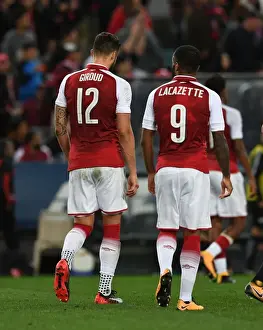 Arsenal's Giroud and Lacazette in Action against Sydney Wanderers