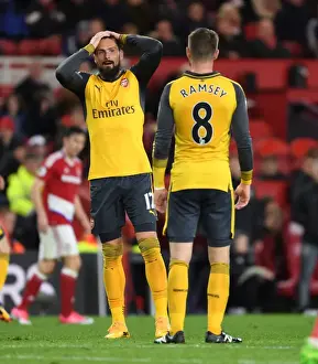 Middlesbrough V Arsenal 2016-17 Prints: Arsenal's Giroud and Ramsey in Action against Middlesbrough (2016-17)