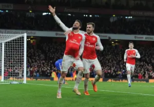 Arsenal Sunderland 2015-16 Prints: Arsenal's Giroud and Ramsey Celebrate Goals Against Sunderland (2015-16)