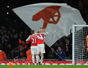 Arsenal's Glorious Victory: Per Mertesacker and Aaron Ramsey Celebrate Over Manchester City (2015-16)