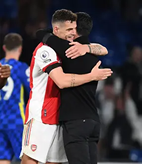 Arsenal's Glory: Arteta and Xhaka Celebrate Victory Over Chelsea