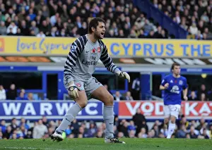 Everton V Arsenal 2010-11 Prints: Arsenal's Glory: Fabianski's Heroics in Arsenal's 2-1 Win over Everton