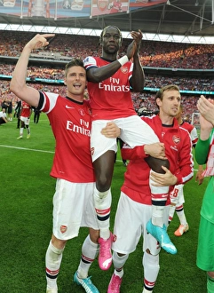 Arsenal V Hull City - FA Cup Final 2014 Prints: Arsenal's Glory: Giroud, Sagna, and Monreal Celebrate FA Cup Victory