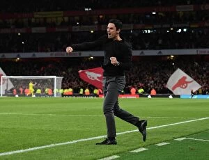 Arsenal v Liverpool 2022-23 Collection: Arsenal's Glory: Mikel Arteta Celebrates Historic Win Against Liverpool