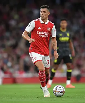Arsenal's Granit Xhaka in Action against Aston Villa in the 2022-23 Premier League