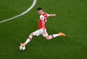 Images Dated 29th November 2019: Arsenal's Granit Xhaka in Action Against Eintracht Frankfurt in UEFA Europa League