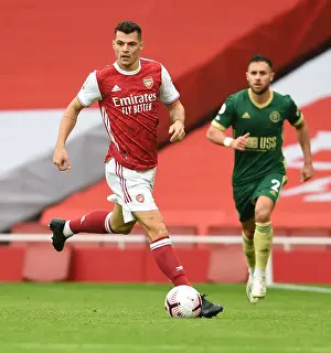 Arsenal's Granit Xhaka in Action at Empty Emirates: Arsenal vs Sheffield United, Premier League 2020-21