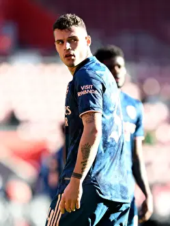 Arsenal's Granit Xhaka in Action: FA Cup 2021 Match Against Southampton (Behind Closed Doors)