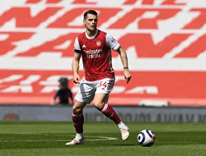 Arsenal V Fulham 2020-21 Prints: Arsenal's Granit Xhaka in Action Against Fulham at Empty Emirates Stadium