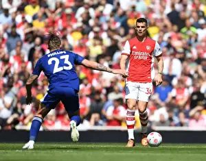 Arsenal's Granit Xhaka in Action Against Leeds United - Premier League 2021-22