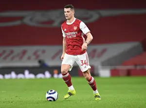 Arsenal's Granit Xhaka in Action Against Manchester City: 2020-21 Premier League (Behind Closed Doors)