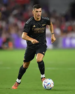 Arsenal's Granit Xhaka in Action against Orlando City SC (2022-23 Pre-Season)