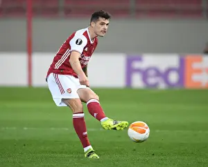 Arsenal's Granit Xhaka in Action against SL Benfica in the Europa League Round of 32, Piraeus, Greece (February 2021)