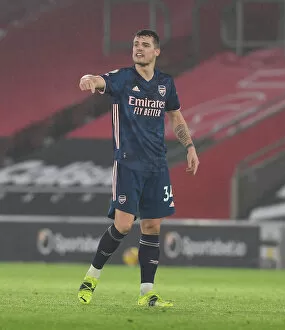 Images Dated 26th January 2021: Arsenal's Granit Xhaka in Action at Empty Southampton Stadium - Premier League 2020-21