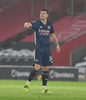 Arsenal's Granit Xhaka in Action at Empty Southampton Stadium - Premier League 2020-21