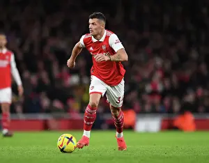 Arsenal's Granit Xhaka in Action Against West Ham United - Premier League 2022-23