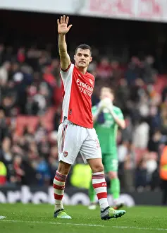 Arsenal's Granit Xhaka Applauding Fans: Arsenal vs Manchester City, Premier League 2021-22