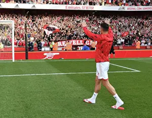 Arsenal's Granit Xhaka Celebrates with Fans after Securing Premier League Victory over Wolverhampton Wanderers