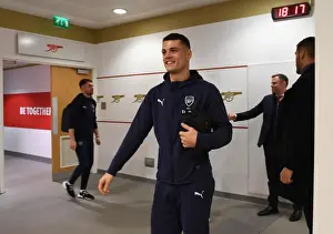 Arsenal's Granit Xhaka in the Changing Room Before Arsenal v Tottenham Carabao Cup Quarterfinal