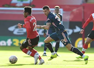 Arsenal's Granit Xhaka Closes Down Southampton's Kyle Walker-Peters in FA Cup Fourth Round Match
