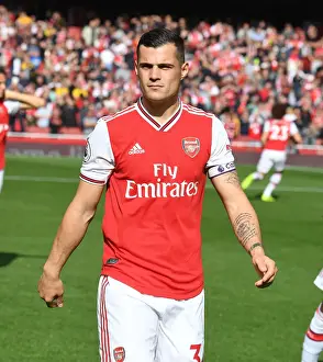 Arsenal V AFC Bournemouth 2019-20 Prints: Arsenal's Granit Xhaka at Emirates Stadium before Arsenal v AFC Bournemouth (2019-20)