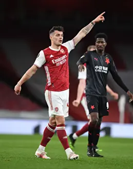 Arsenal's Granit Xhaka in Empty Emirates: UEFA Europa League Quarterfinal vs Slavia Praha