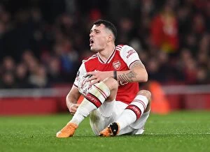 Images Dated 7th January 2020: Arsenal's Granit Xhaka in FA Cup Action Against Leeds United
