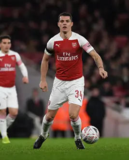 Arsenal V Manchester United FA Cup 2018-19 Prints: Arsenal's Granit Xhaka in FA Cup Clash Against Manchester United