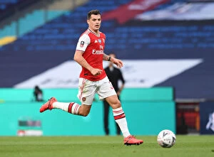 Arsenal v Manchester City - FA Cup Semi-Final 2019-20 Collection: Arsenal's Granit Xhaka in FA Cup Semi-Final Clash Against Manchester City