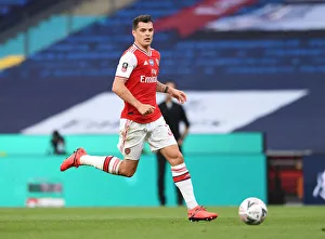 Arsenal V Manchester City - FA Cup Semi-Final 2019-20 Prints: Arsenal's Granit Xhaka in FA Cup Semi-Final Clash Against Manchester City