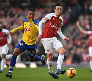 Arsenal V Southampton 2018-19 Prints: Arsenal's Granit Xhaka Outmaneuvers Southampton's Yan Valery in Premier League Clash