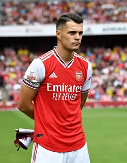 Arsenal's Granit Xhaka Prepares for Arsenal v Olympique Lyonnais at Emirates Cup, 2019