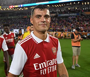 Arsenal's Granit Xhaka Reacts After Arsenal vs. Chelsea - Florida Cup 2022-23