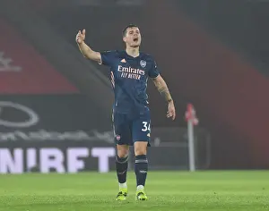Southampton V Arsenal 2020-21 Prints: Arsenal's Granit Xhaka at Empty Southampton Stadium - Premier League 2020-21