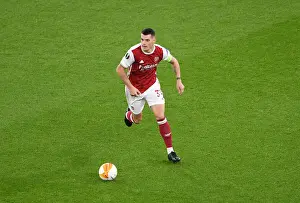 Arsenal V Dundalk 2020-21 Prints: Arsenal's Granit Xhaka in UEFA Europa League Action Against Dundalk Amid Empty Emirates Stadium