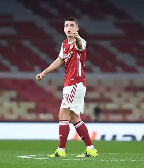 Arsenal V Olympiacos 2020-21 Prints: Arsenal's Granit Xhaka in UEFA Europa League: Arsenal vs
