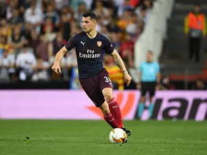 Valencia CF V Arsenal 2018-19 Prints: Arsenal's Granit Xhaka in UEFA Europa League Semi-Final Showdown vs Valencia