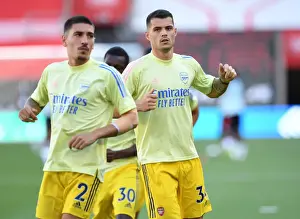 Arsenal's Granit Xhaka Warming Up Ahead of Southampton Clash (Southampton v Arsenal 2019-20)