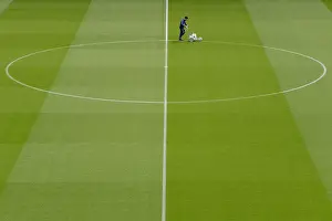 Arsenal's Groundsman Prepares Emirates Turf for Arsenal vs Brighton & Hove Albion