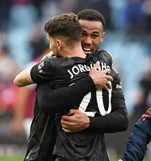 Arsenal's Hard-Fought Victory: Gabriel and Jorginho Celebrate at Villa Park