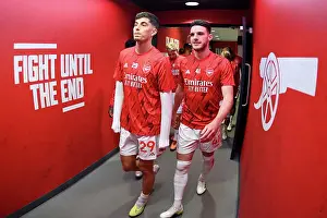 Arsenal's Havertz and Rice Lead the Way: Premier League Showdown Tunnel Moment (2023-24)