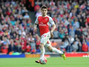 Arsenal V Aston Villa 2015-16 Prints: Arsenal's Hector Bellerin in Action Against Aston Villa at the Emirates Stadium