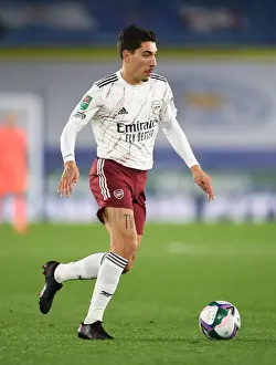 Arsenal's Hector Bellerin in Action against Leicester City in Carabao Cup Clash
