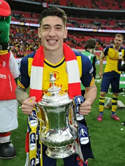 Arsenal's Hector Bellerin Celebrates FA Cup Victory at Wembley Stadium