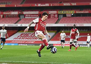 Arsenal V Manchester City 2020-21 Prints: Arsenal's Hector Bellerin at Empty Emirates: Arsenal vs Manchester City