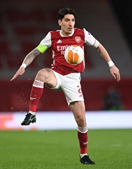 Images Dated 8th April 2021: Arsenal's Hector Bellerin at Empty Emirates Stadium: Arsenal vs Slavia Prague in UEFA Europa